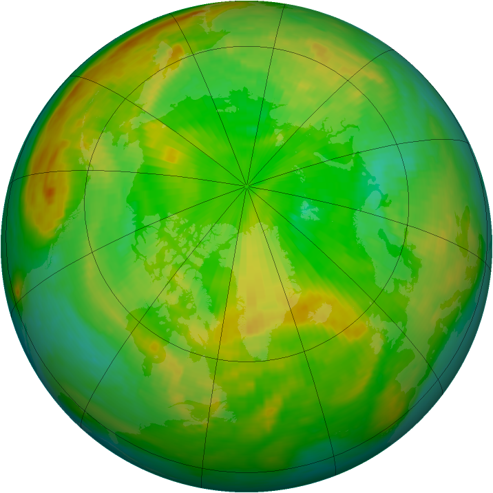 Arctic ozone map for 21 June 1988